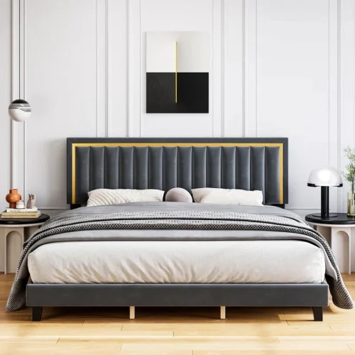 Luxurious_Velvet_Upholstered_Bed_With_Golden_Strip_-_Furnishiaa_-_-_-5989735
